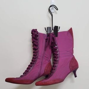 Vintage 90s Kitten Heel Fornarina Lace-up Boots